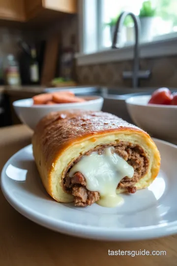 Philly Cheesesteak Stromboli Delight steps