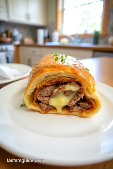 Philly Cheesesteak Stromboli steps