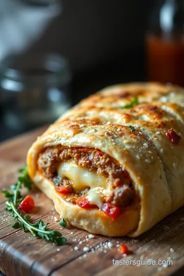 Philly Steak and Cheese Stromboli presentation