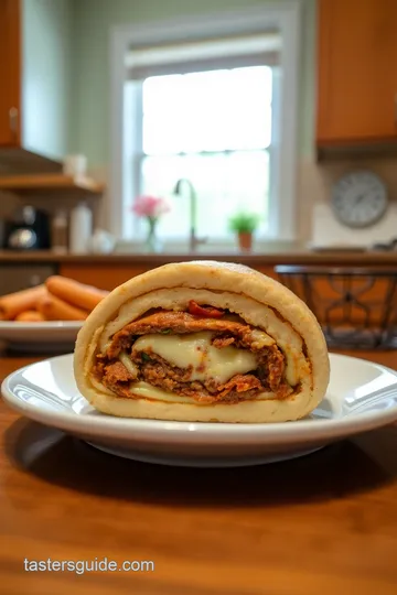 Philly Steak and Cheese Stromboli steps