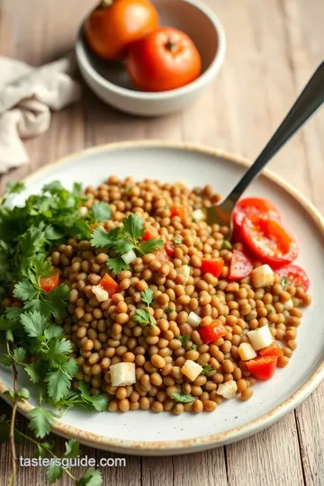 Simple Lentil Tabouli Salad presentation