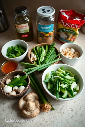 Homemade Chicken Ramen ingredients