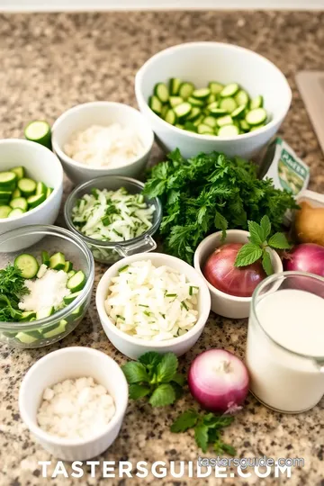 Creamy Cucumber Salad ingredients