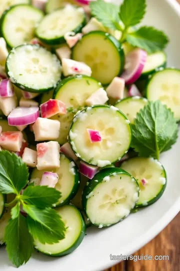 Creamy Cucumber Salad presentation