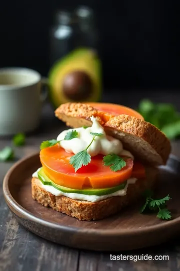 Mayan Papaya Sandwich presentation