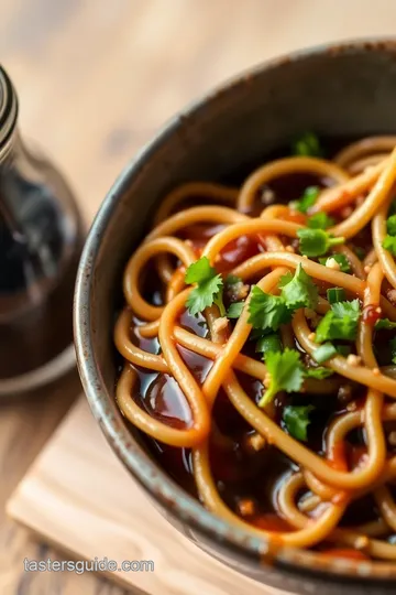 Soy Sauce and Sesame Soba Noodles presentation