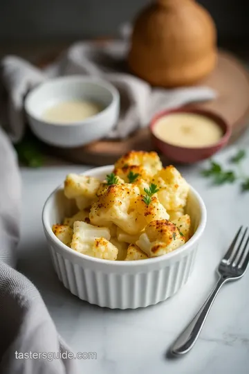 Roasted Cauliflower Gratin with Garlic and Sage presentation