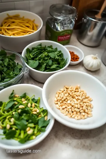 Spring Pasta with Nettle Pesto ingredients