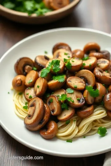 Sautéed Garlic Mushrooms presentation