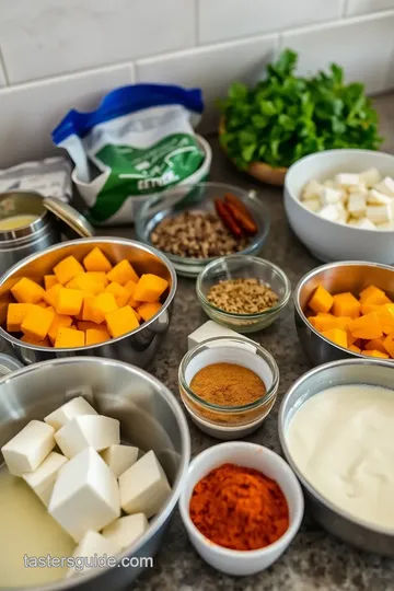 Pumpkin Paneer with Puree ingredients