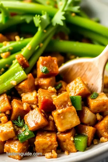 Celery Stir Fry with Tempeh presentation