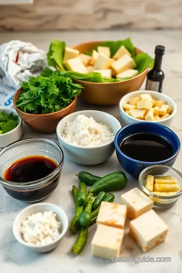 Sticky Glazed Tofu Bowl with Yum Yum Sauce ingredients