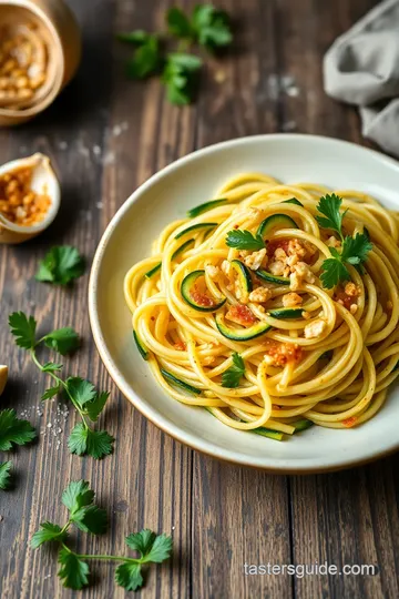 Garlic-Infused Sautéed Zucchini Noodles presentation