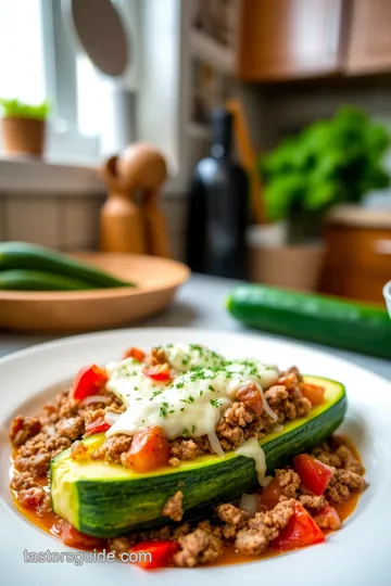 Savory Ground Beef Zucchini Boats steps