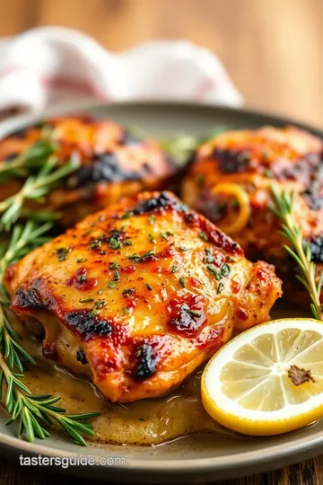 Savory Smoked Chicken Thighs with Garlic Herb Marinade presentation