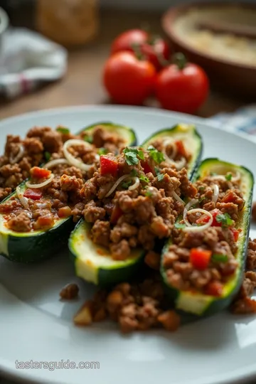 Savory Zucchini Boats Stuffed with Ground Beef presentation