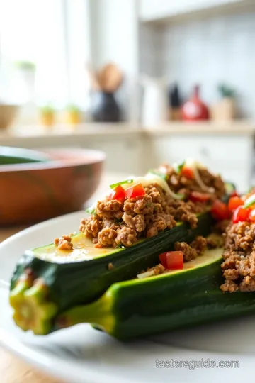 Savory Zucchini Boats Stuffed with Ground Beef steps