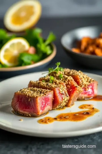 Seared Ahi Tuna presentation