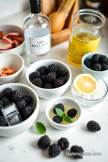 Blackberry Gin Cocktail ingredients