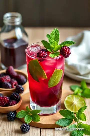 Shaken Huckleberry Mojito Delight presentation