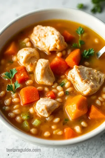 Hearty Chicken Soup with Grains presentation