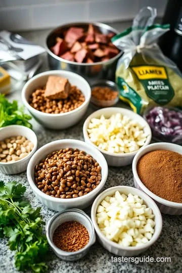 Lebanese Lamb Lentils Rice with Spinach ingredients