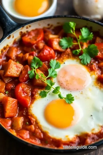 Shakshuka with Feta and Fresh Herbs presentation