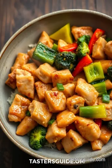 Asian Seasoned Stir-Fried Chicken with Vegetables presentation