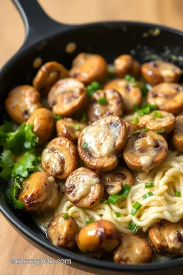 Creamy Vegan Mushroom Stroganoff presentation