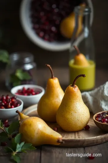 Stovetop Poached Pears with Pomegranate Seeds ingredients