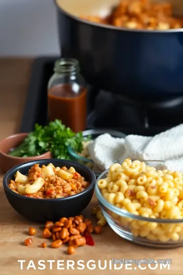 Stovetop Kimchi Chili Mac and Cheese ingredients