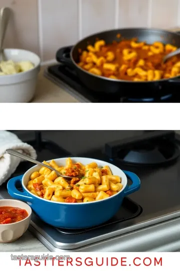 Stovetop Kimchi Chili Mac and Cheese steps