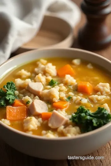 Stovetop Turkey Rice Soup with Kale ingredients