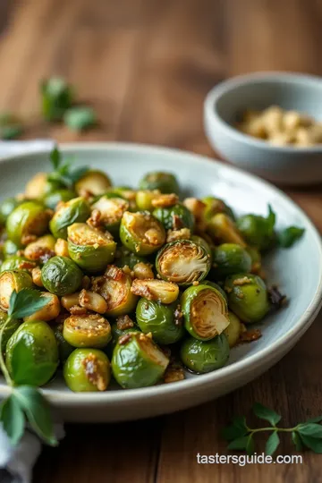 Tossed Brussels Sprouts with Maple Vinaigrette presentation