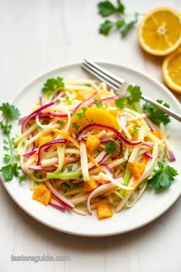 Kohlrabi Slaw with Cilantro & Lime presentation