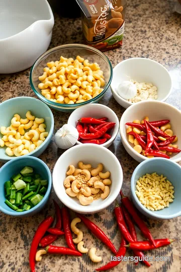 Wok-Seared Cashews with Scallions and Sesame ingredients