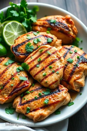 Zesty Lime and Cilantro Grilled Chicken Thighs presentation