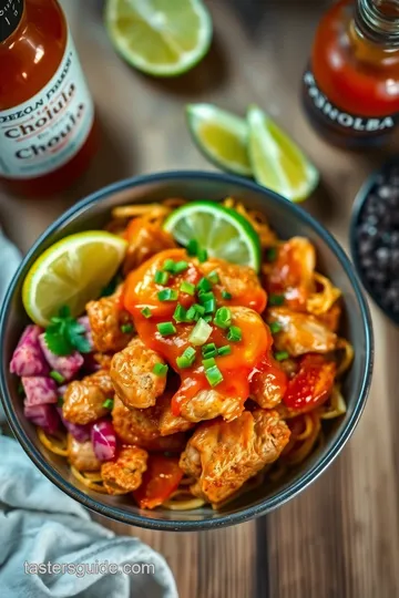 Zesty Qdoba-Inspired Cholula Chicken Bowl presentation