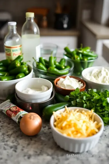 Zesty Tamed Jalapeño Peppers Stuffed with Cream Cheese ingredients